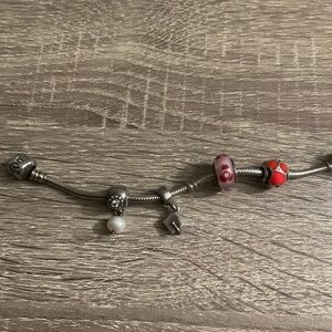 Pandora Charms Multiple Styles Silver + Gold + Glass + Spacer Authentic